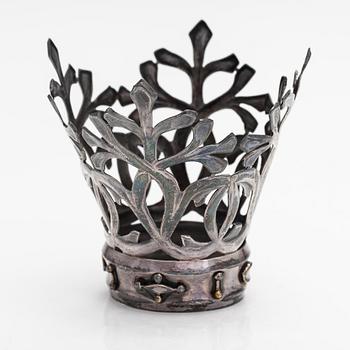 Germund Paaer, A silver plated brass wedding crown "Jäkäläkruunu". Kalevala koru, Helsinki 1940's-1950's.