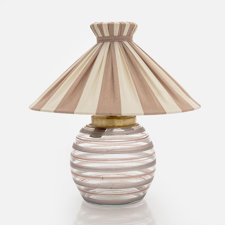 Bordslampa, Köklax Glasbruk, 1930-tal.