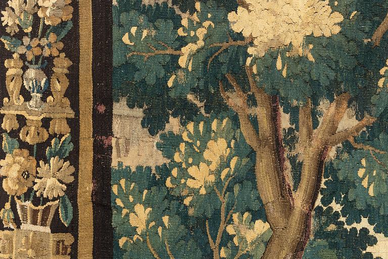 Vävd tapet, "Verdure", gobelängteknik, ca 289 x 245 cm, Flandern omkring år 1700.