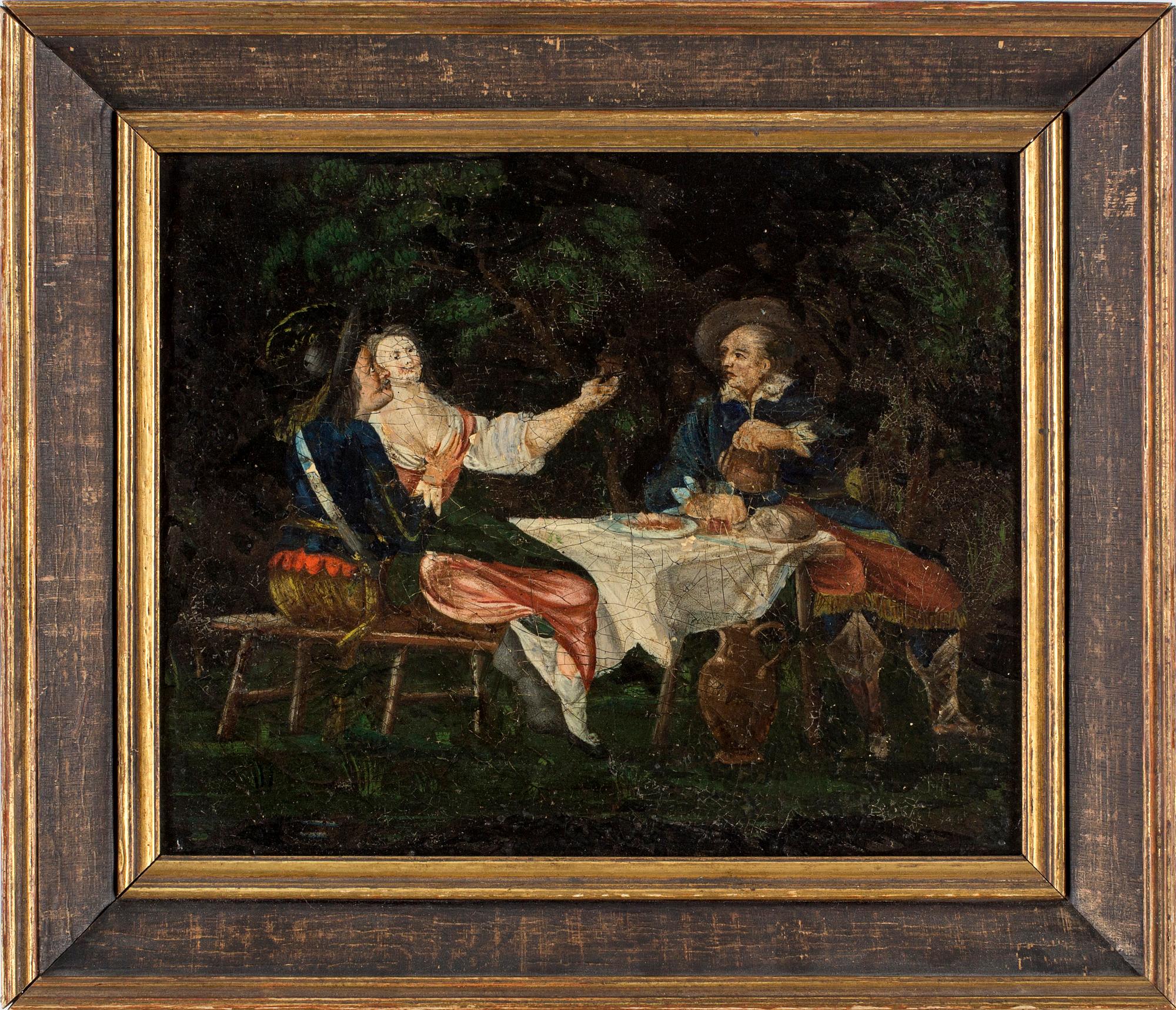 OKÄND KONSTNÄR, olja på koppar, 1800-tal.