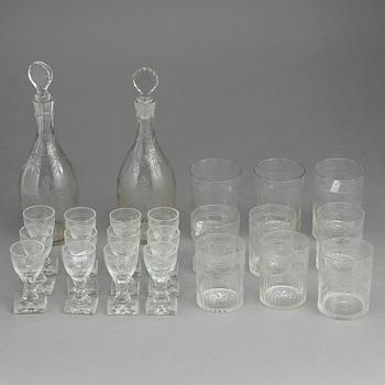 GLASSERVIS, 24 delar, 1800-tal.
