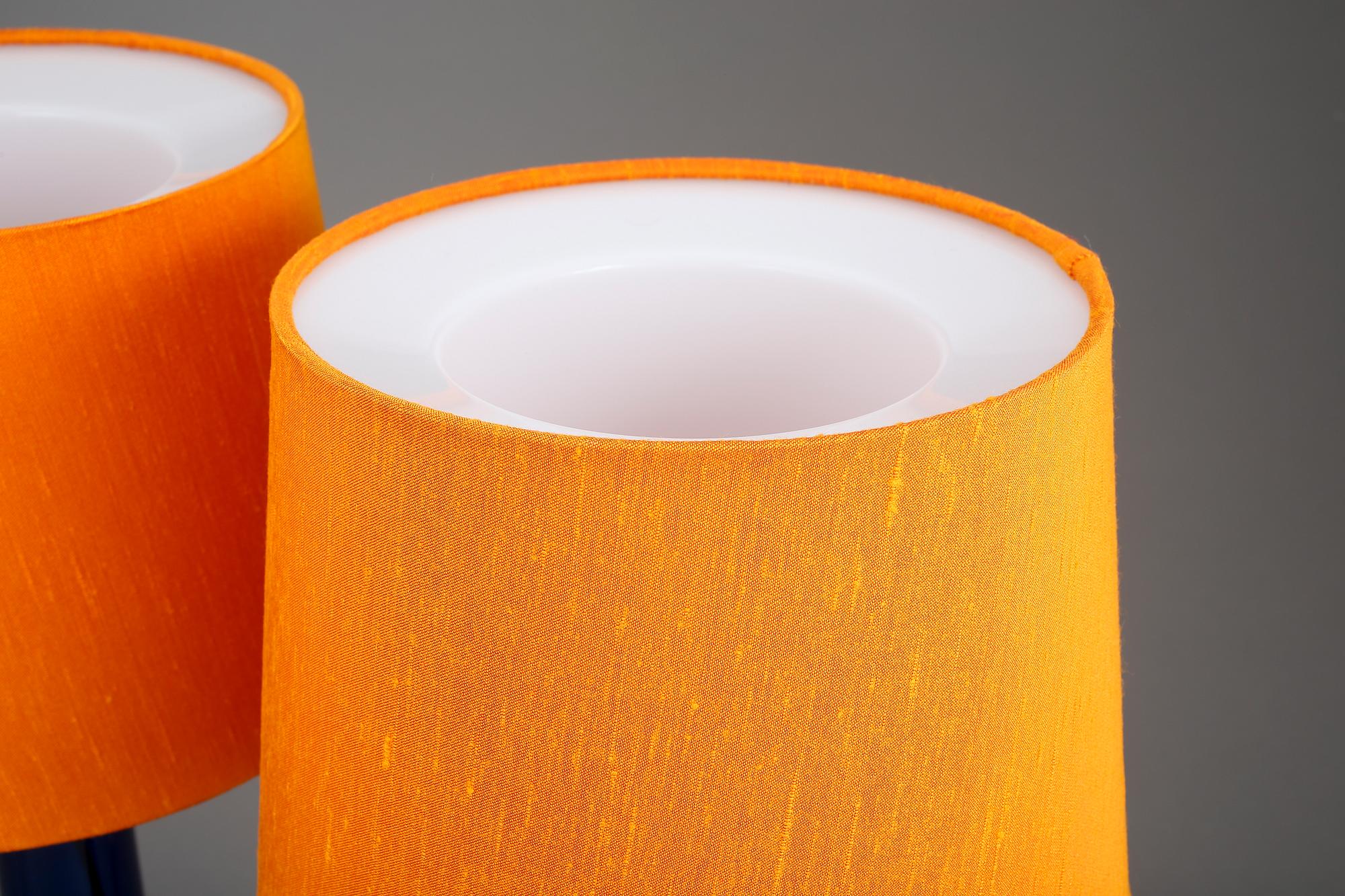 BORDSLAMPOR, ett par, glas, Luxus, 1960/70-tal.