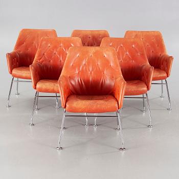 Six "Mirja" chairs by Bruno Mathsson for Dux, second half of the 20th century.