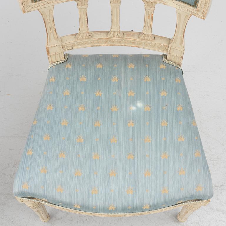Stolar, ett par, sengustavianska, omkring år 1800.