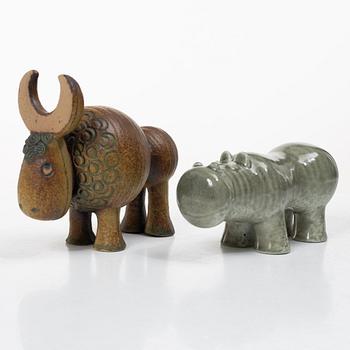 Lisa Larson, Figurines, stoneware, 2 pcs, Gustavsberg.