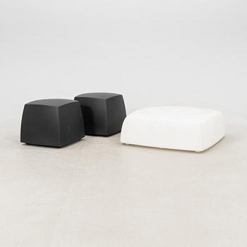 Garden furniture, lamps/stools, "litecube" design by DAIFUKU for Carpyen.