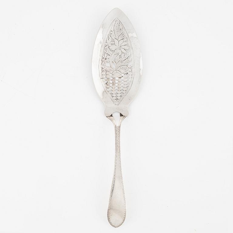 A Swedish Silver Serving Spoon, mark of Nils Tullgren, Helsingborg 1799.