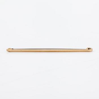 Tie pin/brooch, 9K gold with steel pin. Unmarked.