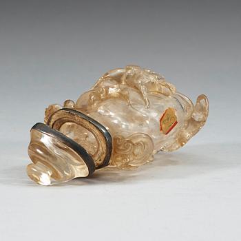 A rock-chrystal vase with cover, Qing dynasty (1644-1912).