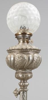 GOLVLAMPA, förnicklad, 1880-tal.