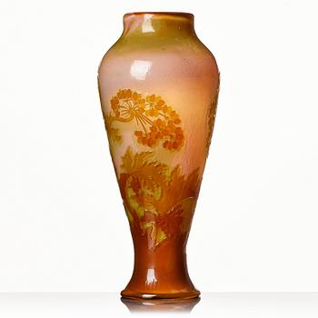 Emile Gallé, a 'firepolished' Art Nouveau cameo glass vase, Nancy, France, ca 1900.