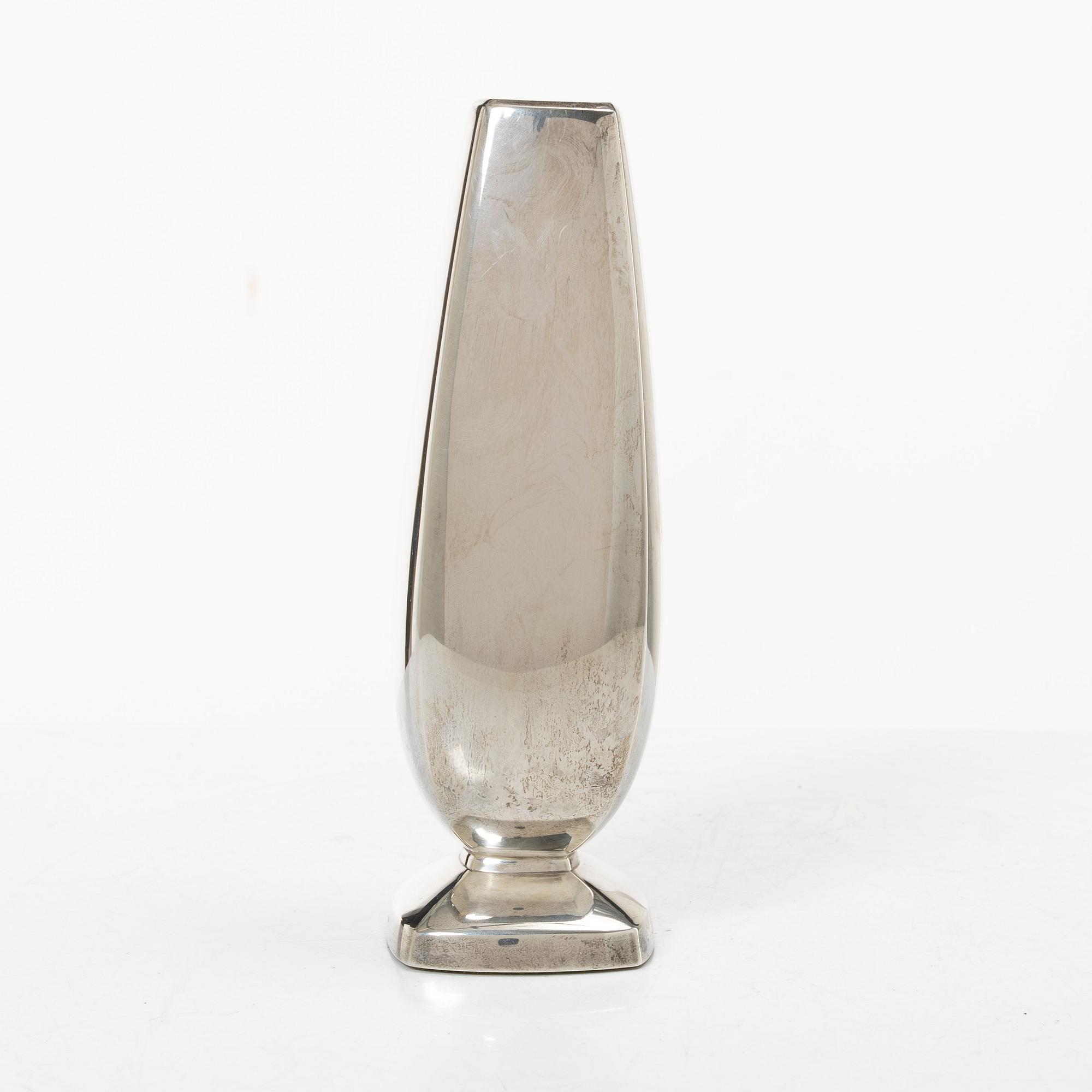 A sterling silver vase by Thorvald marthinsen Sølvvarefabrikk, Norway, possibly mid 20th century.