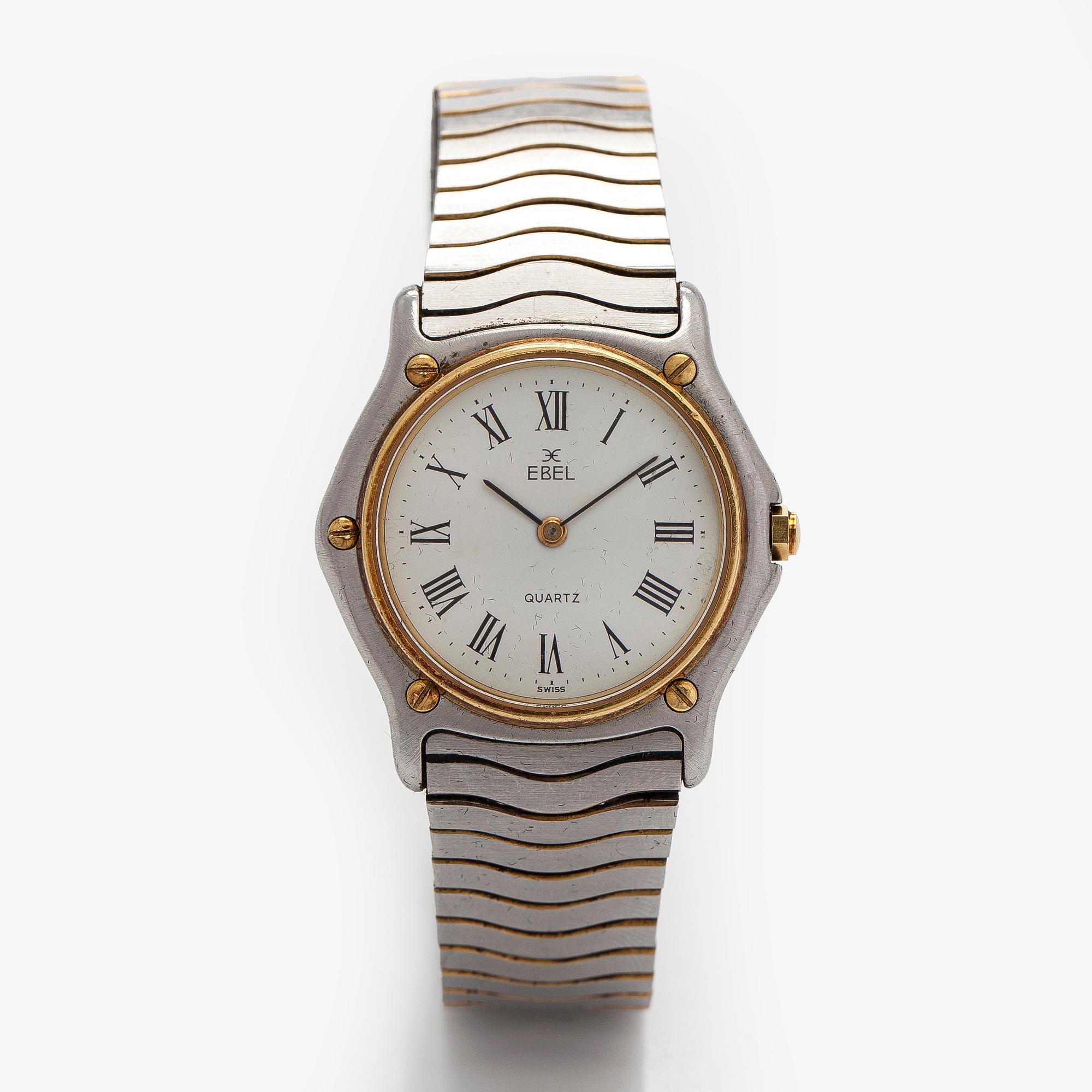 Ebel Sport -rannekello, 30 mm, teräs/kulta, quartz, mineraalilasi, 1990-luku.