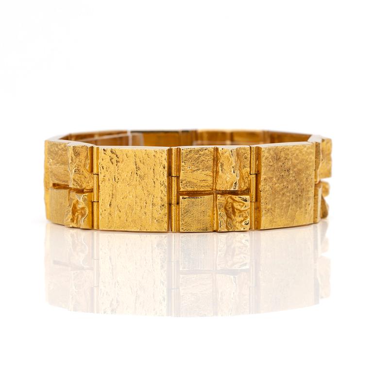 Björn Weckström, Bracelet, 18K gold, "Quadrate forms", for Lapponia, Finland.