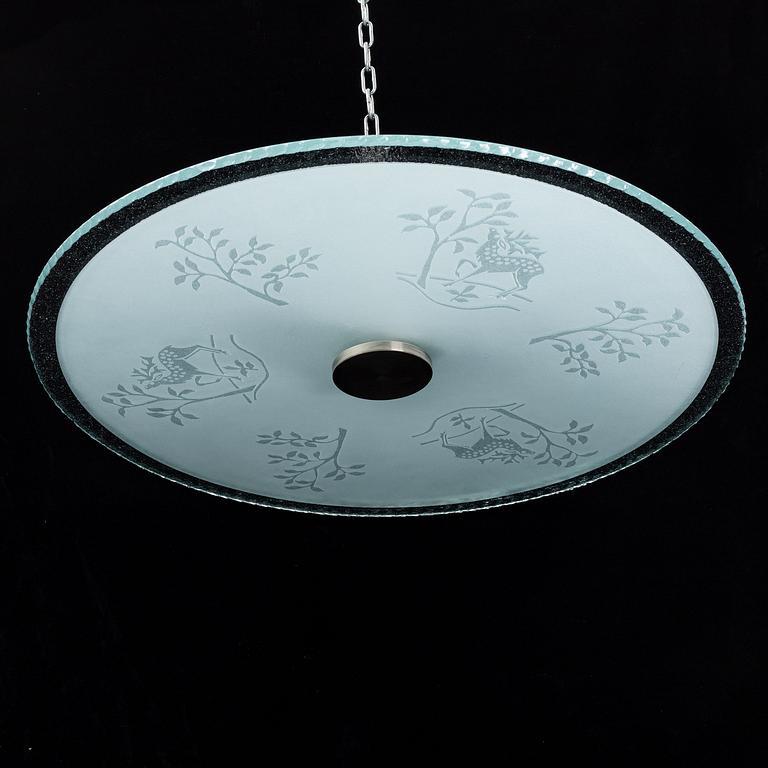 A 1940's Swedish Modern ceiling lamp.