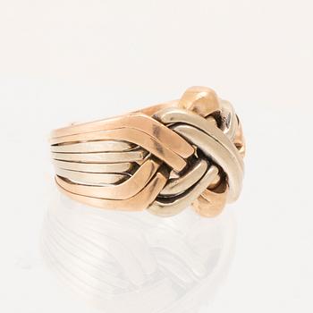 Ring "Pusselring" 14K rosé, vitt och rött guld.