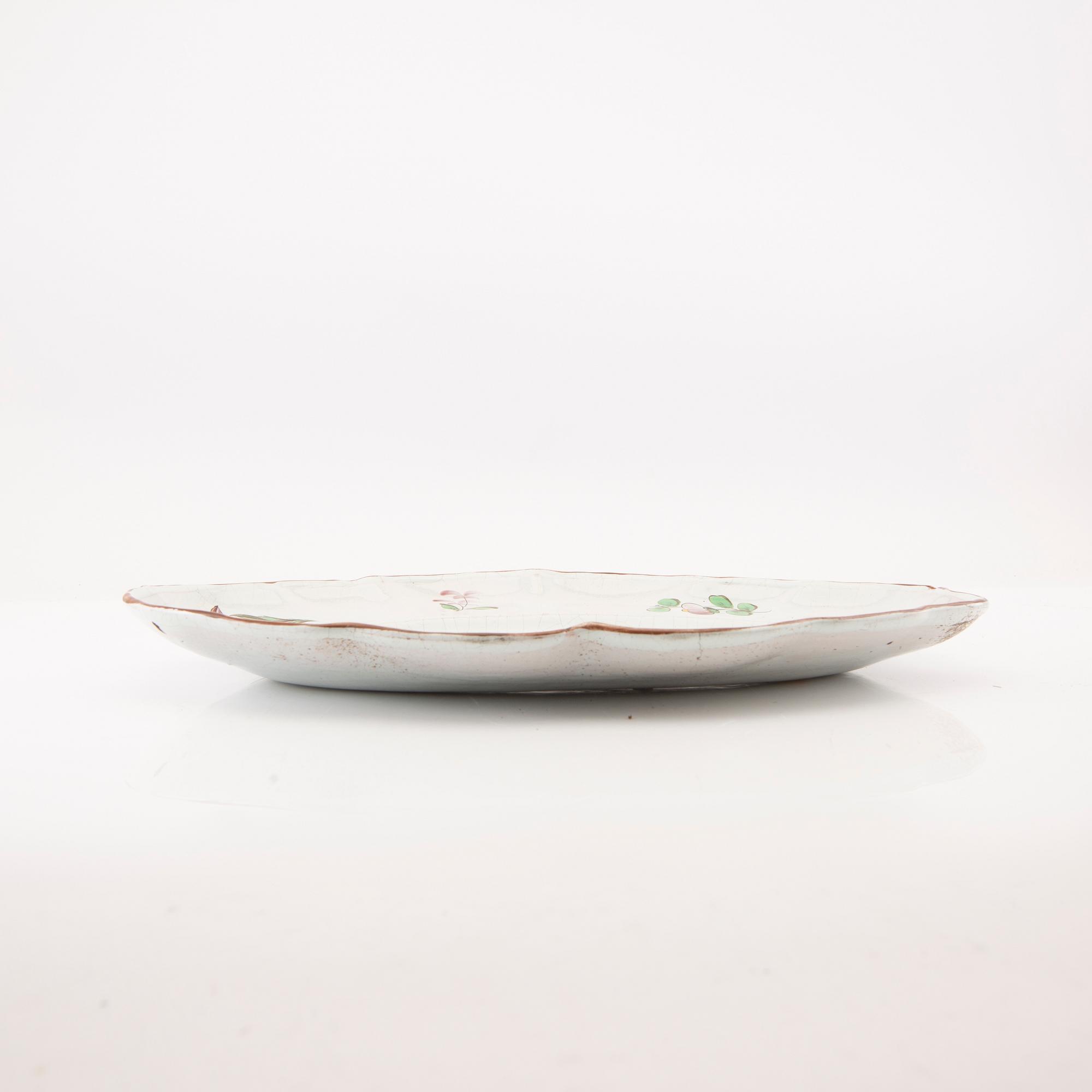Platter, probably Strasbourg, mid-18th century, faience.