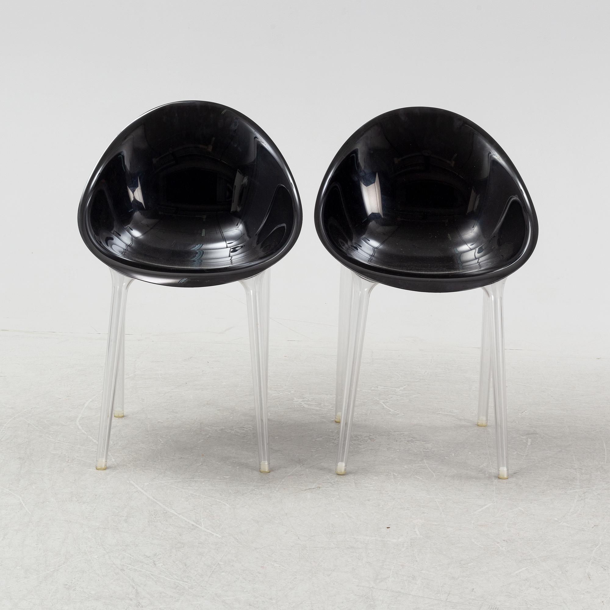 Philippe Starck, a pair of 'Mr. Impossible' chairs from Kartell, Italy.