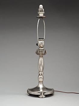 A Georg Jensen silver table lamp, Copenhagen 1919-21, 830/1000 silver.