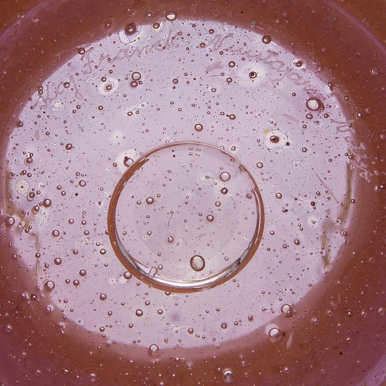 A glass dish from the 1960/70s, signed K. Franck, Nuutajärvi Notsjö.