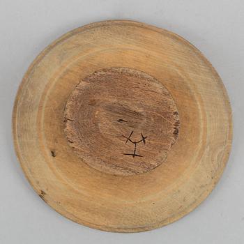 A Swedish wooden bowl and dish, 19th-20-th century.