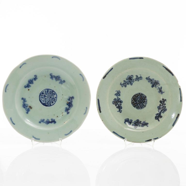 Tallrikar, 10 st, porslin, Kina, 1800-tal.