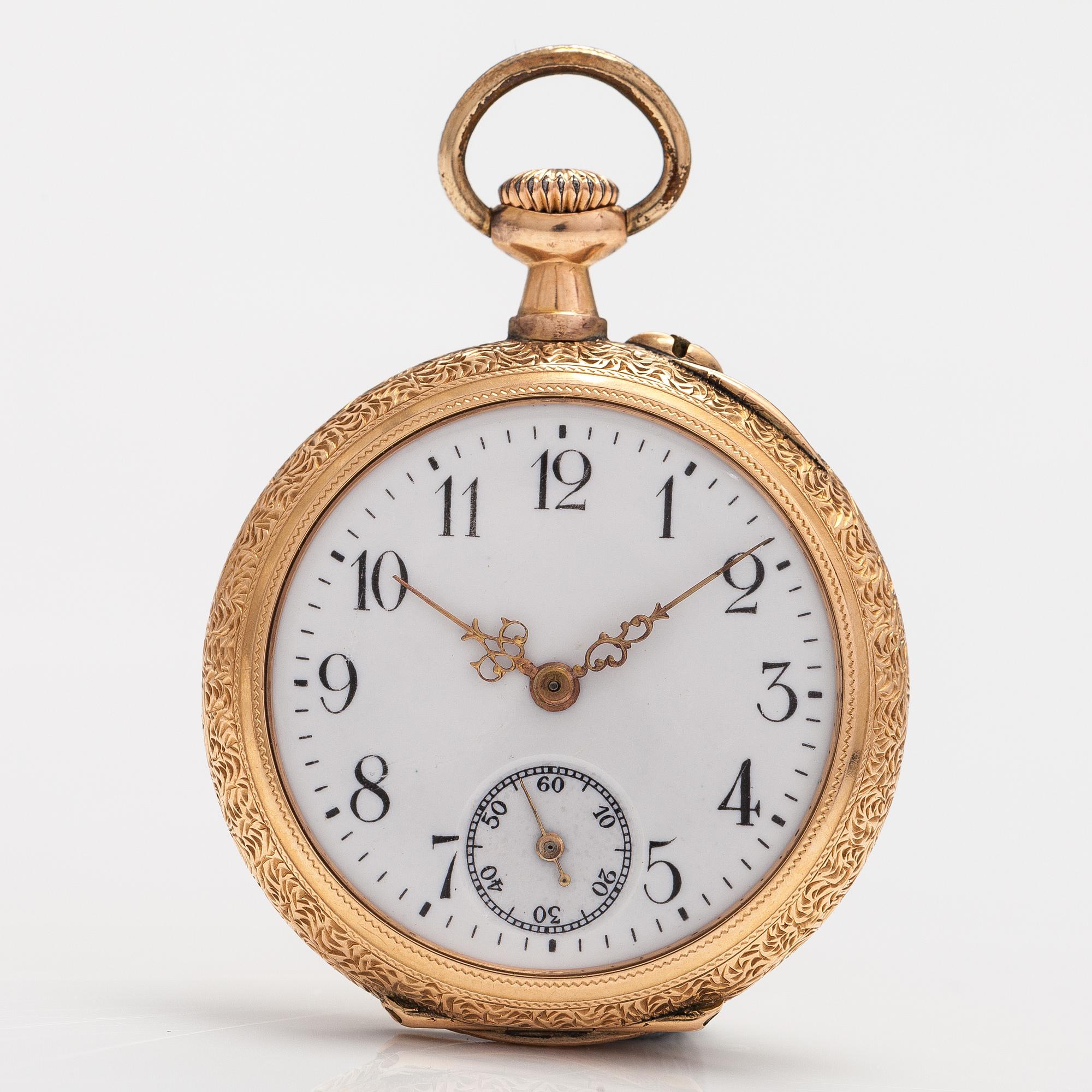 POCKET WATCHES, 2 psc, 14K gold, 32 mm and 44 mm.