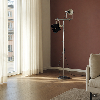 Yrjö Kukkapuro, a 'YK100E' floor lamp, Blond, 2020's.