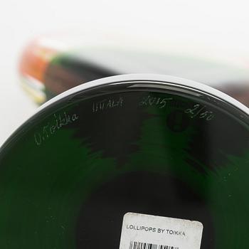 Oiva Toikka, lasiveistos, "Lollipop", signeerattu ja numeroitu O. Toikka IITTALA 2015, 2/50.