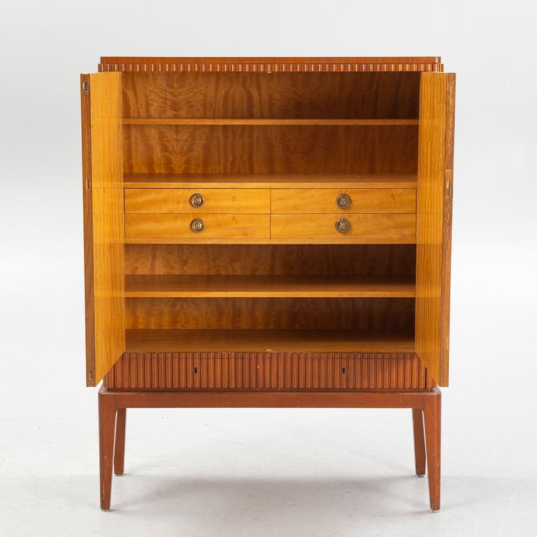 Erik Mattsson, cabinet, "Stockholm,"  executed by Birger Ekman, Mjölby Intarsia for AB Harry Carlsson Stockholm 1940s.