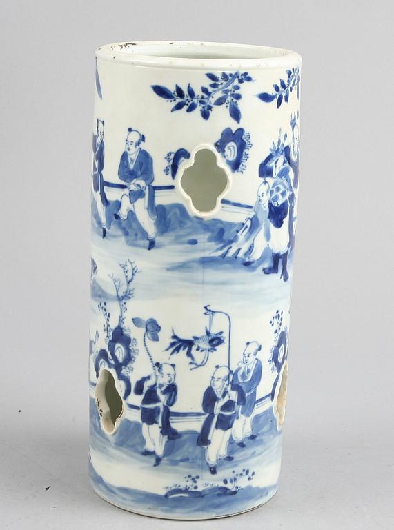 PERUKSTOCK, porslin, Qing dynastin, Kina, 1800/1900-tal.