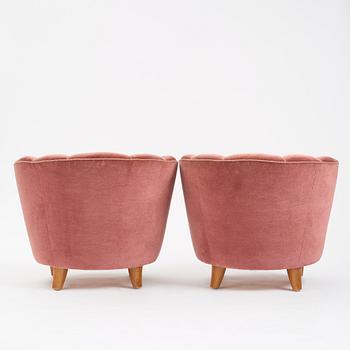 Otto Schulz, a pair of easy chairs, Boet, Gothenburg 1940s.