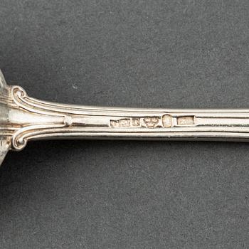 A set of twelve Swedish 19th century silver tea-spoons, mark of Gustaf Möllenborg, Stockholm 1852.