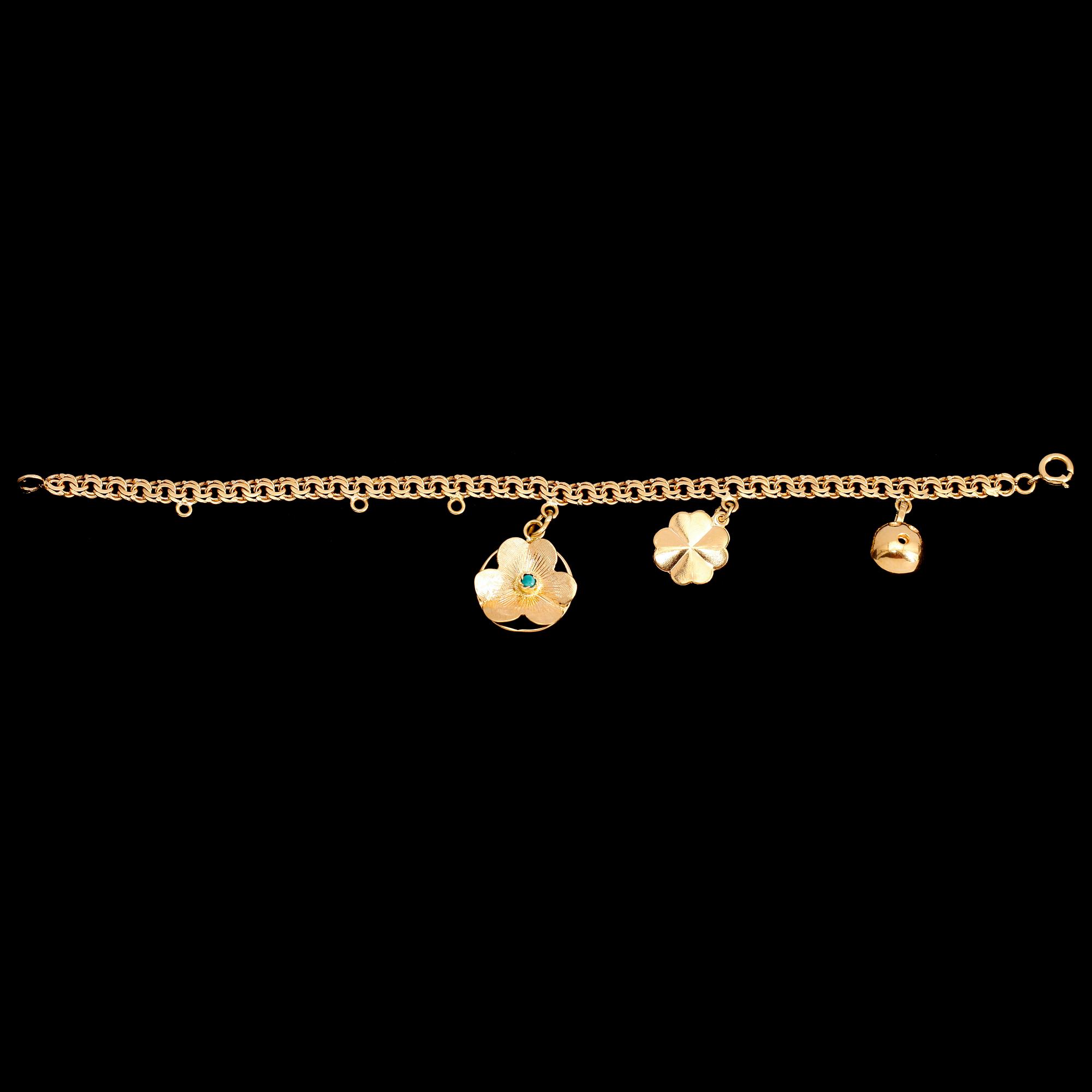 ARMBAND, 18 k guld, bismarcklänk. Vikt ca 8 g.
