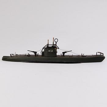 A wooden submarine model HMS H2, England (1915-21).