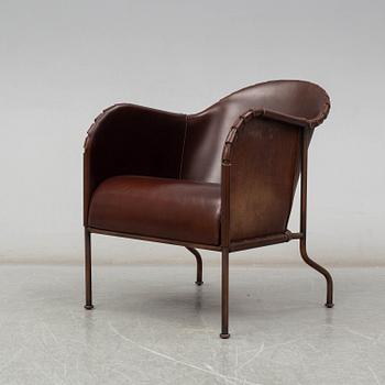 MATS THESELIUS, a 'Bruno' leather easy chair from Källemo, designed in 1997.