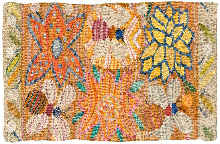 VÄVNAD. "Bilöpare 1". Gobelängvariant. 30,5 x 45,5 cm. Signerad AMF (Ann-Mari Forsberg, född Lindbom, för MMF AB).