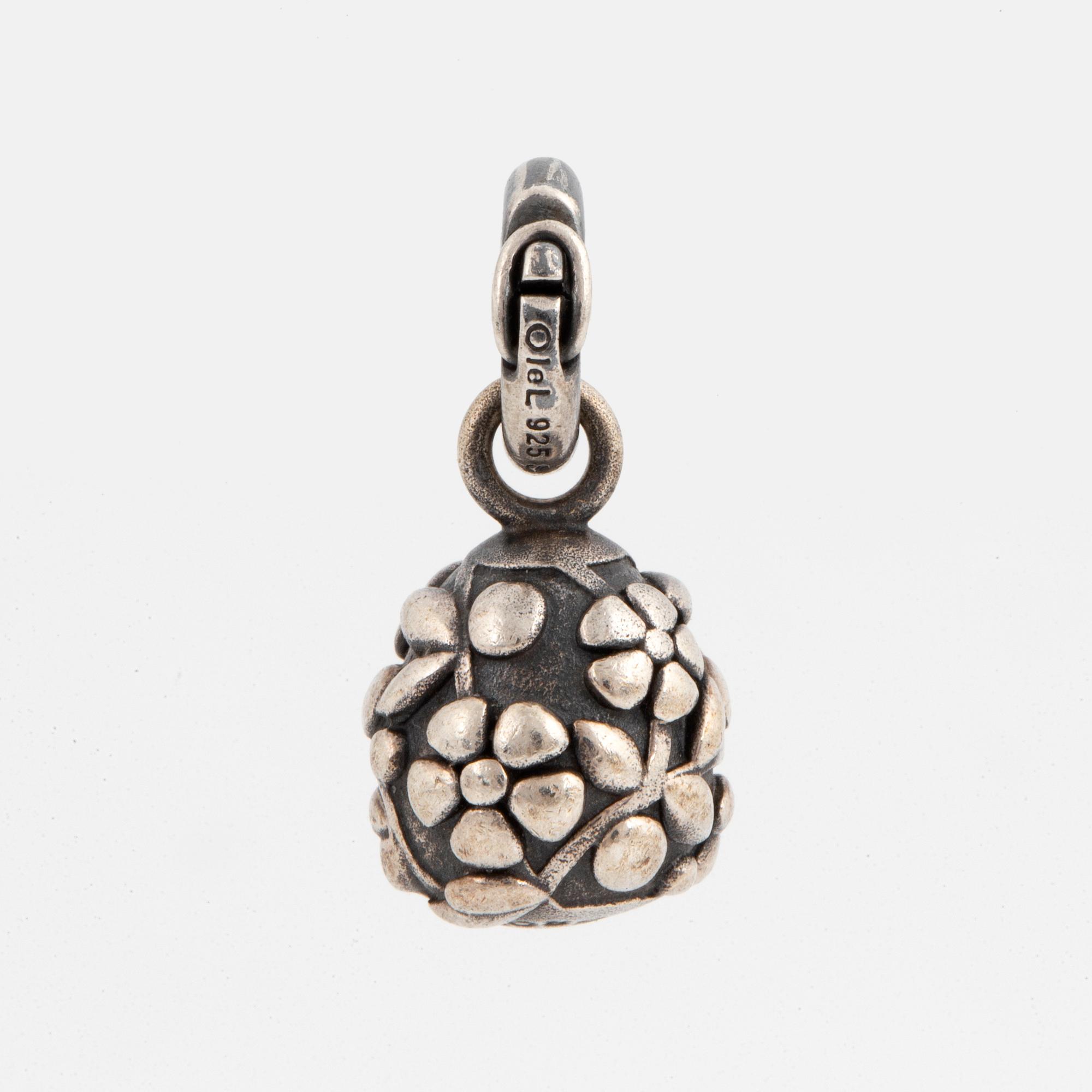 OLE LYNGGAARD, sweet drops charm, silver with brilliant-cut diamond.