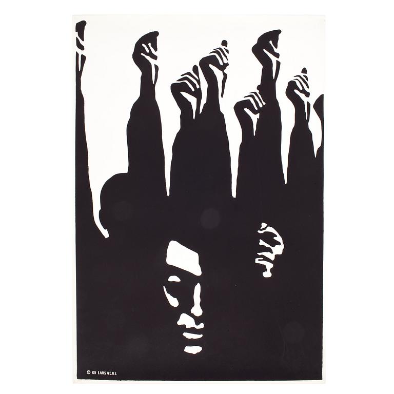 LARS HEJLL, screentryck, affisch, "Black Power", 1969.