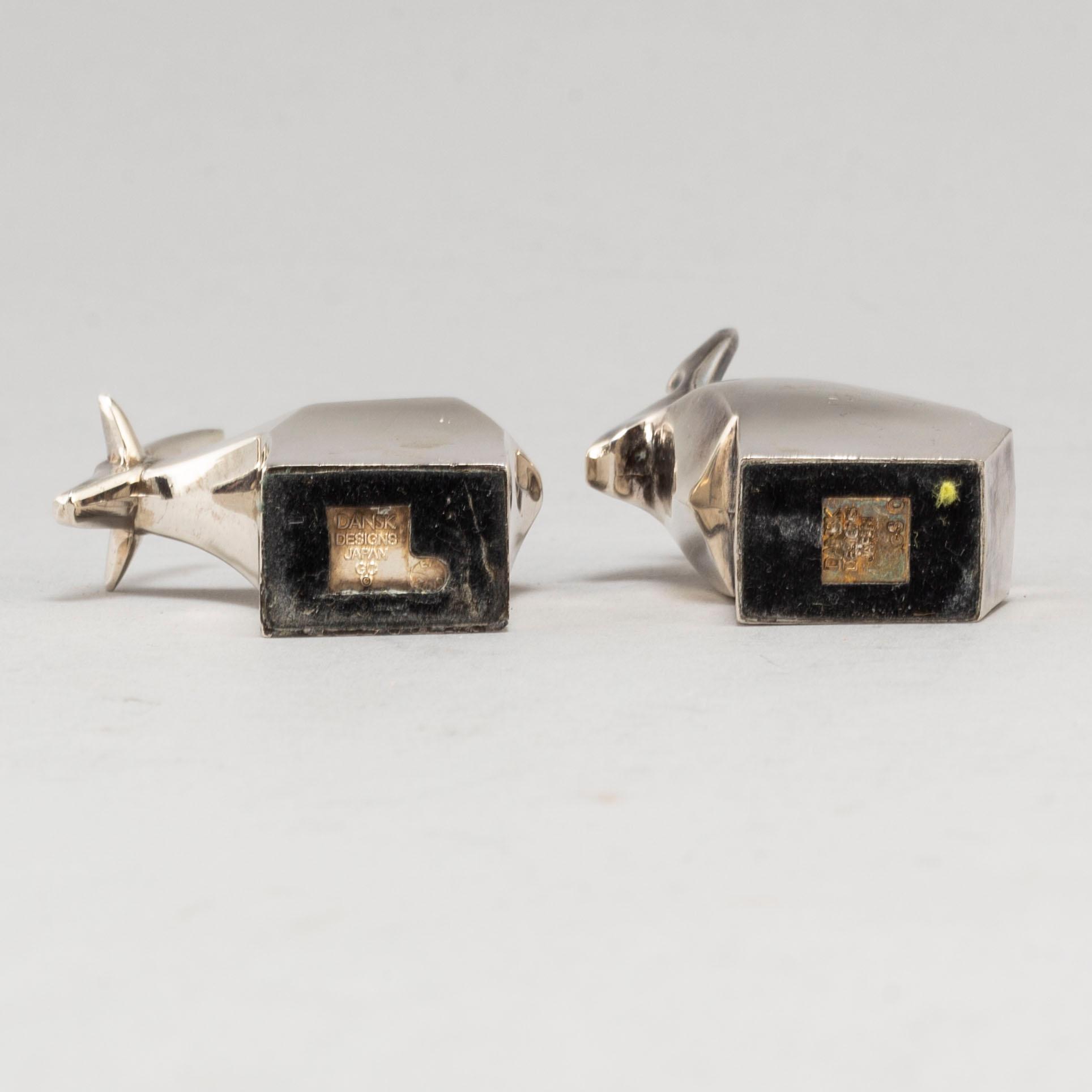 GUNNAR CYRÉN, two silver plated figurines Dansk Design Japan later part of the 20th century.