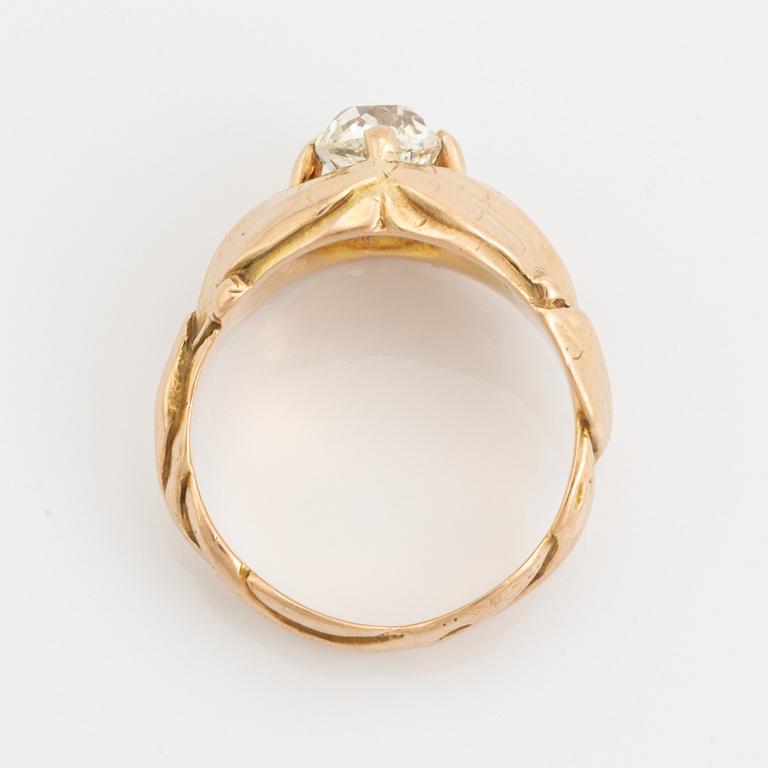 Cushion cut diamond ring.