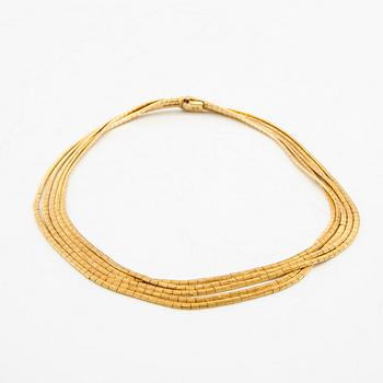 Multi-strand necklace 18K gold Venezia Italy.