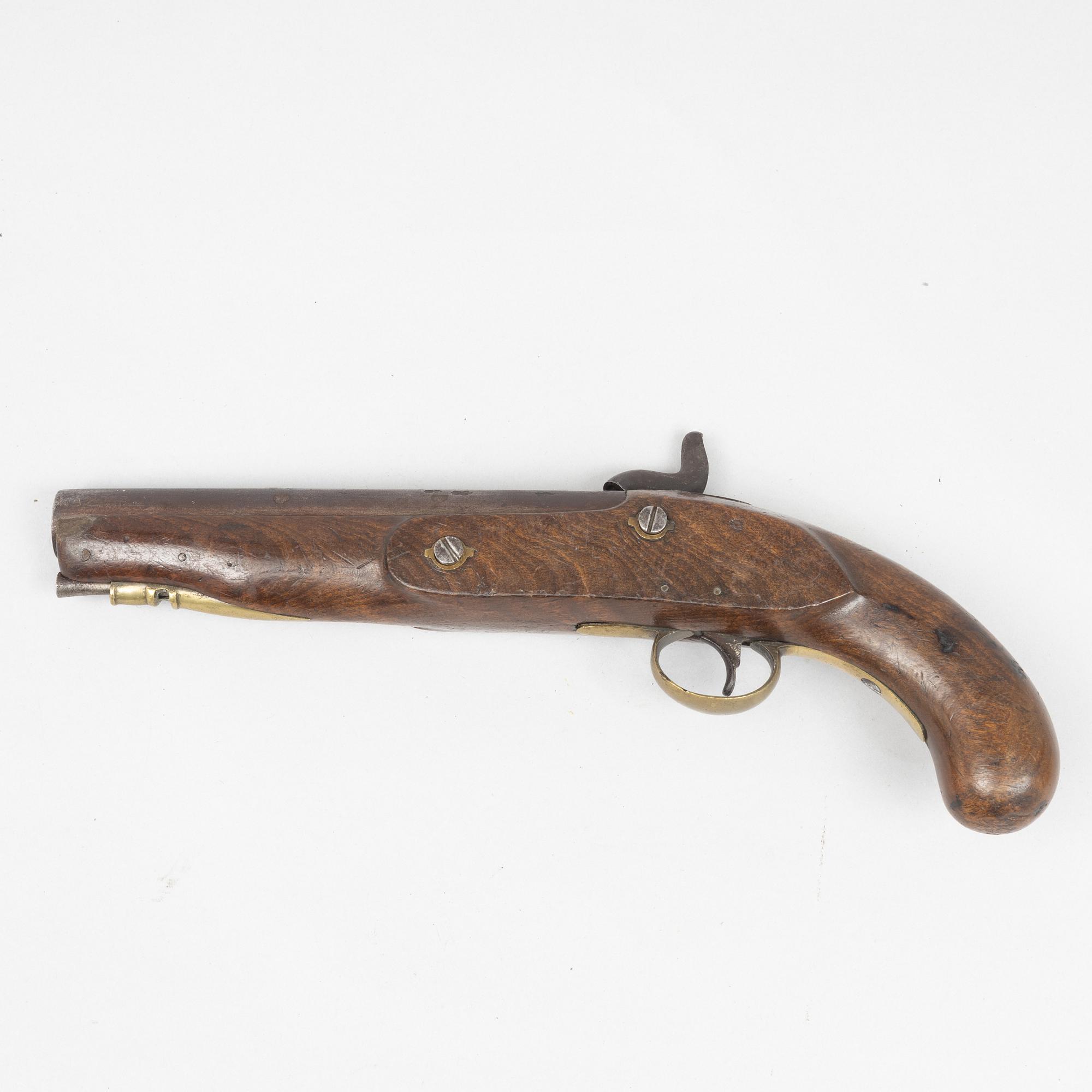 A British military percussion pistol, mid 19th century.