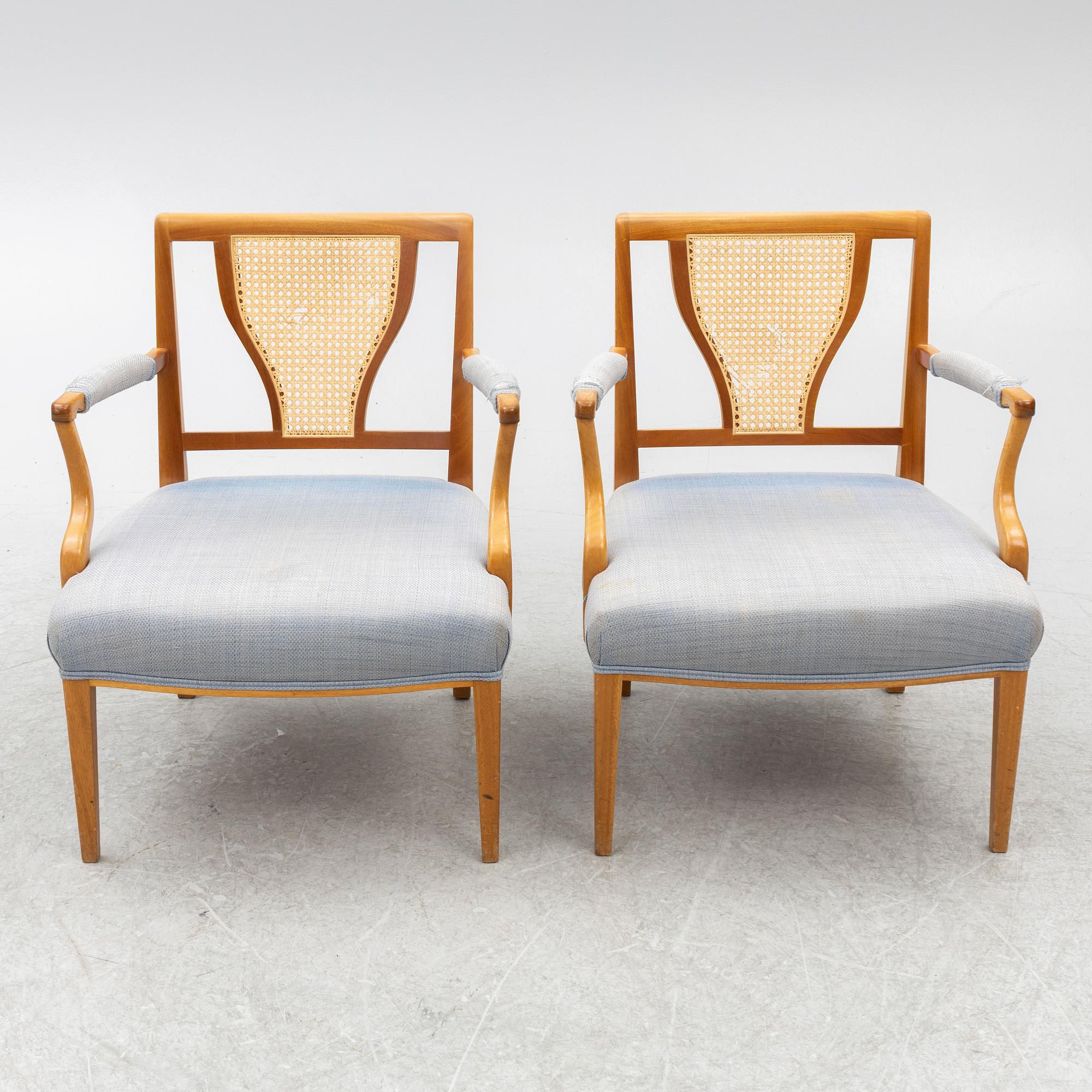 Josef Frank, armchairs, a pair, model 969, Svenskt Tenn.