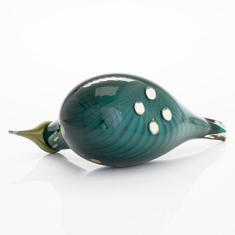 Oiva Toikka, glasfågel, "Suokuovi", Nuutajärvi Notsjö Pro Arte, Iittala, signerad och numrerad 643/3000.