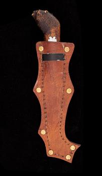 PUUKKO-KNIV med läderbalja, 1900-tal.