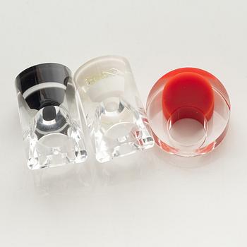 Siv Lagerström, three acrylic rings, 1970s.