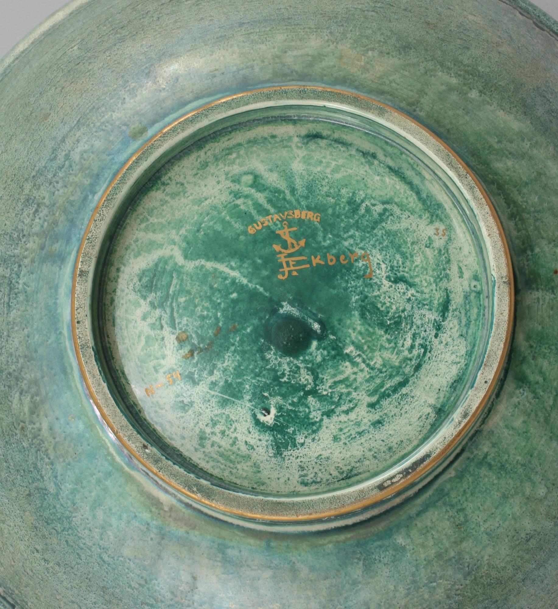 SKÅL, flintgods, Josef Ekberg, Gustavsberg, 1900-talets första hälft.