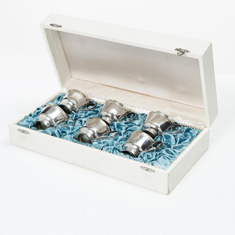 Six Swedish silver cups, mark of Arkala Johanna Gottschalk, Stockholm, 1960s.
