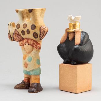 LISA LARSON, figuriner, 2 st, stengods, K-Studion, Gustavsberg.